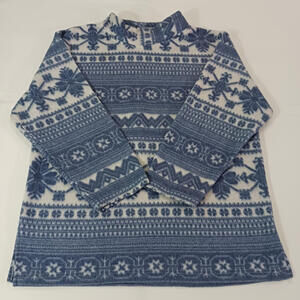 Pebble Court Men's White & Blue 3/4 Sleeve Pullover Sweatshirt Size Medium